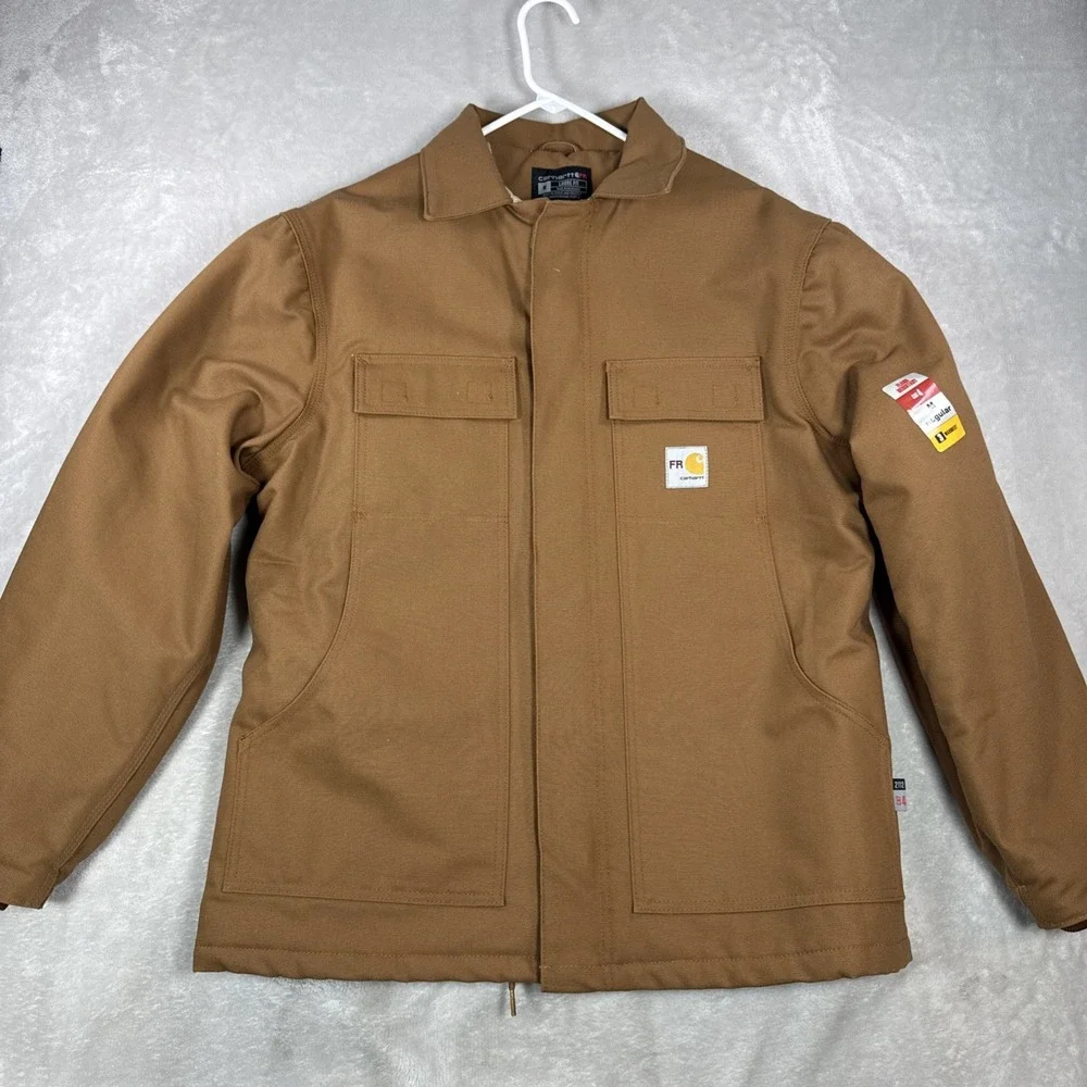 Carhartt Men Loose fit Duck Insulated Traditional FR Quick Coat Brown Med $269